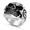 Men's Skull Biker Stainless Steel Ring